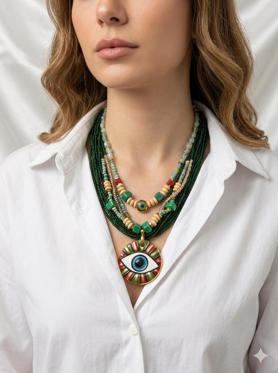 Zümrüt Nazar Kolye